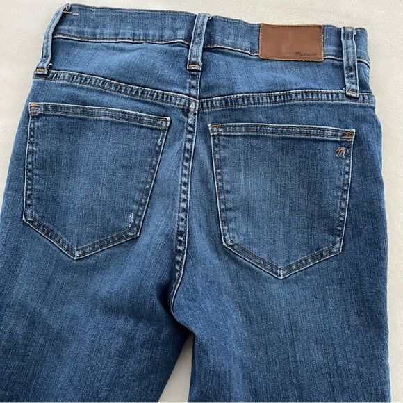 Madewell 9" High Rise Skinny Crop Jeans Delmar Wash Distressed Knee, Sz 24 NWOT - Picture 9 of 12